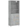 Aparador alto madera contrachapada gris hormigón 69,5x34x180 cm de vidaXL, Aparadores - Ref: Foro24-3189425, Precio: 147,85 €...