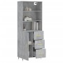 Aparador alto madera contrachapada gris hormigón 69,5x34x180 cm de vidaXL, Aparadores - Ref: Foro24-3189425, Precio: 147,85 €...