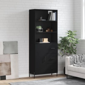 Aparador alto madera contrachapada negro 69,5x34x180 cm de vidaXL, Aparadores - Ref: Foro24-3189454, Precio: 161,99 €, Descue...