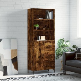 Tall smoked oak plywood sideboard 69.5x34x180 cm by vidaXL, Sideboards - Ref: Foro24-3189450, Price: 151,99 €, Discount: %