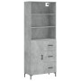 Concrete gray plywood tall sideboard 69.5x34x180 cm by vidaXL, Sideboards - Ref: Foro24-3189449, Price: 150,95 €, Discount: %