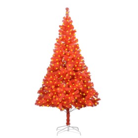 Artificial Christmas tree with LEDs and red support 210 cm PVC by vidaXL, Christmas trees - Ref: Foro24-3077429, Price: 52,22...