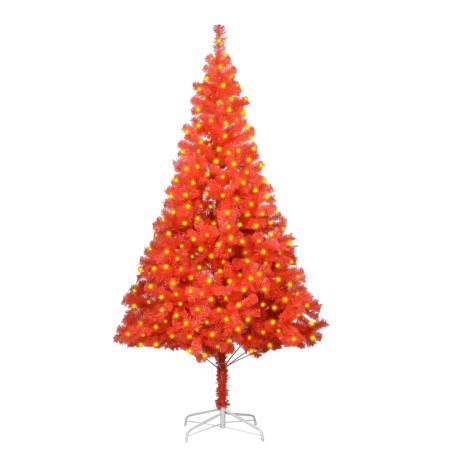 Árbol de Navidad artificial con LEDs y soporte rojo 210 cm PVC de vidaXL, Arboles de navidad - Ref: Foro24-3077429, Precio: 5...