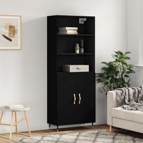 Aparador alto madera contrachapada negro 69,5x34x180 cm de vidaXL, Aparadores - Ref: Foro24-3189230, Precio: 141,99 €, Descue...