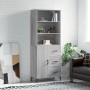 Aparador alto madera contrachapada gris sonoma 69,5x34x180 cm de vidaXL, Aparadores - Ref: Foro24-3189451, Precio: 163,97 €, ...