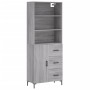 Aparador alto madera contrachapada gris sonoma 69,5x34x180 cm de vidaXL, Aparadores - Ref: Foro24-3189451, Precio: 163,97 €, ...