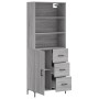 Aparador alto madera contrachapada gris sonoma 69,5x34x180 cm de vidaXL, Aparadores - Ref: Foro24-3189451, Precio: 163,97 €, ...