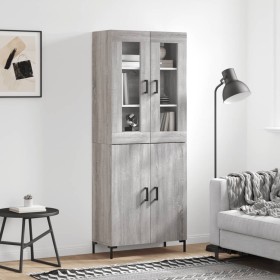 Aparador alto madera contrachapada gris sonoma 69,5x34x180 cm de vidaXL, Aparadores - Ref: Foro24-3198215, Precio: 173,99 €, ...