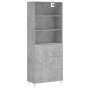 Aparador alto madera contrachapada gris hormigón 69,5x34x180 cm de vidaXL, Aparadores - Ref: Foro24-3189433, Precio: 148,98 €...