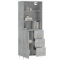 Aparador alto madera contrachapada gris hormigón 69,5x34x180 cm de vidaXL, Aparadores - Ref: Foro24-3189433, Precio: 148,98 €...