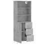 Aparador alto madera contrachapada gris hormigón 69,5x34x180 cm de vidaXL, Aparadores - Ref: Foro24-3189433, Precio: 148,98 €...