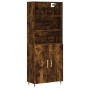 Aparador alto madera contrachapada roble ahumado 69,5x34x180 cm de vidaXL, Aparadores - Ref: Foro24-3189234, Precio: 128,22 €...