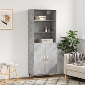 Tall plywood gray concrete sideboard 69.5x34x180 cm by vidaXL, Sideboards - Ref: Foro24-3189233, Price: 129,99 €, Discount: %