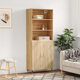 High oak-colored plywood sideboard 69.5x34x180 cm by vidaXL, Sideboards - Ref: Foro24-3189232, Price: 134,32 €, Discount: %