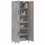 Aparador alto madera contrachapada gris hormigón 69,5x34x180 cm de vidaXL, Aparadores - Ref: Foro24-3199573, Precio: 143,12 €...