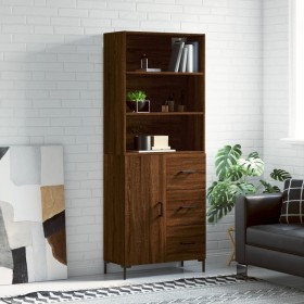 Tall oak brown plywood sideboard 69.5x34x180 cm by vidaXL, Sideboards - Ref: Foro24-3189452, Price: 157,99 €, Discount: %