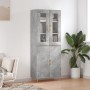 Aparador alto madera contrachapada gris hormigón 69,5x34x180 cm de vidaXL, Aparadores - Ref: Foro24-3198205, Precio: 159,96 €...