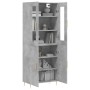 Aparador alto madera contrachapada gris hormigón 69,5x34x180 cm de vidaXL, Aparadores - Ref: Foro24-3198205, Precio: 159,96 €...