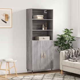 Aparador alto madera contrachapada gris sonoma 69,5x34x180 cm de vidaXL, Aparadores - Ref: Foro24-3189235, Precio: 133,99 €, ...