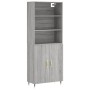 Aparador alto madera contrachapada gris sonoma 69,5x34x180 cm de vidaXL, Aparadores - Ref: Foro24-3189235, Precio: 137,75 €, ...