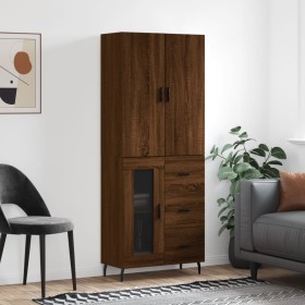 Tall oak brown plywood sideboard 69.5x34x180 cm by vidaXL, Sideboards - Ref: Foro24-3195978, Price: 169,99 €, Discount: %