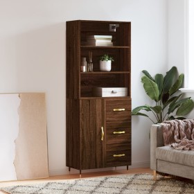 Tall oak brown plywood sideboard 69.5x34x180 cm by vidaXL, Sideboards - Ref: Foro24-3189428, Price: 152,99 €, Discount: %