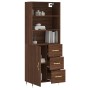 Aparador alto madera contrachapada marrón roble 69,5x34x180 cm de vidaXL, Aparadores - Ref: Foro24-3189428, Precio: 153,34 €,...