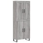 Aparador alto madera contrachapada gris sonoma 69,5x34x180 cm de vidaXL, Aparadores - Ref: Foro24-3199583, Precio: 148,84 €, ...