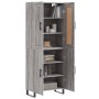 Aparador alto madera contrachapada gris sonoma 69,5x34x180 cm de vidaXL, Aparadores - Ref: Foro24-3199583, Precio: 148,84 €, ...