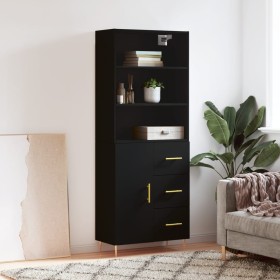 Aparador alto madera contrachapada negro 69,5x34x180 cm de vidaXL, Aparadores - Ref: Foro24-3189430, Precio: 153,99 €, Descue...