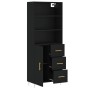 Aparador alto madera contrachapada negro 69,5x34x180 cm de vidaXL, Aparadores - Ref: Foro24-3189430, Precio: 153,99 €, Descue...