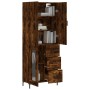 Aparador alto madera contrachapada roble ahumado 69,5x34x180 cm de vidaXL, Aparadores - Ref: Foro24-3195960, Precio: 159,42 €...