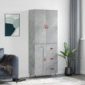 Concrete gray plywood tall sideboard 69.5x34x180 cm by vidaXL, Sideboards - Ref: Foro24-3195991, Price: 160,99 €, Discount: %