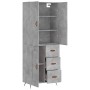 Aparador alto madera contrachapada gris hormigón 69,5x34x180 cm de vidaXL, Aparadores - Ref: Foro24-3195991, Precio: 163,80 €...