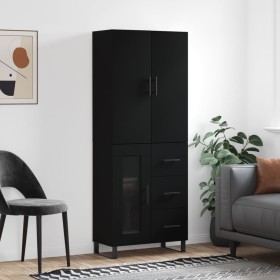 Tall black plywood sideboard 69.5x34x180 cm by vidaXL, Sideboards - Ref: Foro24-3195980, Price: 183,07 €, Discount: %