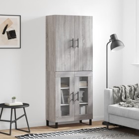 Aparador alto madera contrachapada gris sonoma 69,5x34x180 cm de vidaXL, Aparadores - Ref: Foro24-3195761, Precio: 167,04 €, ...