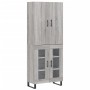 Aparador alto madera contrachapada gris sonoma 69,5x34x180 cm de vidaXL, Aparadores - Ref: Foro24-3195761, Precio: 167,99 €, ...