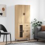 Aparador alto madera contrachapada color roble 69,5x34x180 cm de vidaXL, Aparadores - Ref: Foro24-3195974, Precio: 187,70 €, ...