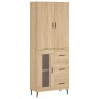 Aparador alto madera contrachapada color roble 69,5x34x180 cm de vidaXL, Aparadores - Ref: Foro24-3195974, Precio: 187,70 €, ...