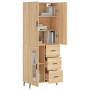 Aparador alto madera contrachapada color roble 69,5x34x180 cm de vidaXL, Aparadores - Ref: Foro24-3195974, Precio: 187,70 €, ...