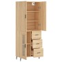 Aparador alto madera contrachapada color roble 69,5x34x180 cm de vidaXL, Aparadores - Ref: Foro24-3195974, Precio: 187,70 €, ...