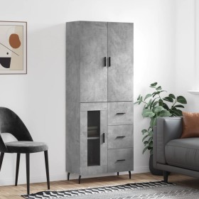 Tall plywood gray concrete sideboard 69.5x34x180 cm by vidaXL, Sideboards - Ref: Foro24-3195975, Price: 167,99 €, Discount: %