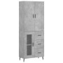 Aparador alto madera contrachapada gris hormigón 69,5x34x180 cm de vidaXL, Aparadores - Ref: Foro24-3195975, Precio: 167,06 €...