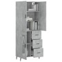 Aparador alto madera contrachapada gris hormigón 69,5x34x180 cm de vidaXL, Aparadores - Ref: Foro24-3195975, Precio: 164,99 €...