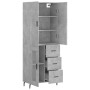 Aparador alto madera contrachapada gris hormigón 69,5x34x180 cm de vidaXL, Aparadores - Ref: Foro24-3195975, Precio: 164,99 €...