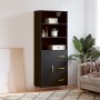 Tall black plywood sideboard 69.5x34x180 cm by vidaXL, Sideboards - Ref: Foro24-3189422, Price: 149,75 €, Discount: %