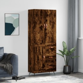 Aparador alto madera contrachapada roble ahumado 69,5x34x180 cm de vidaXL, Aparadores - Ref: Foro24-3195992, Precio: 151,99 €...