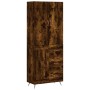 Aparador alto madera contrachapada roble ahumado 69,5x34x180 cm de vidaXL, Aparadores - Ref: Foro24-3195992, Precio: 152,11 €...