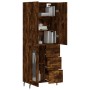 Aparador alto madera contrachapada roble ahumado 69,5x34x180 cm de vidaXL, Aparadores - Ref: Foro24-3195976, Precio: 169,53 €...