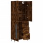 Aparador alto madera contrachapada roble ahumado 69,5x34x180 cm de vidaXL, Aparadores - Ref: Foro24-3195976, Precio: 169,53 €...